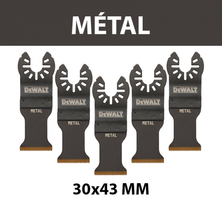 Lot de 5 lames 30x43 mm pour multi-cutter Métal DEWALT