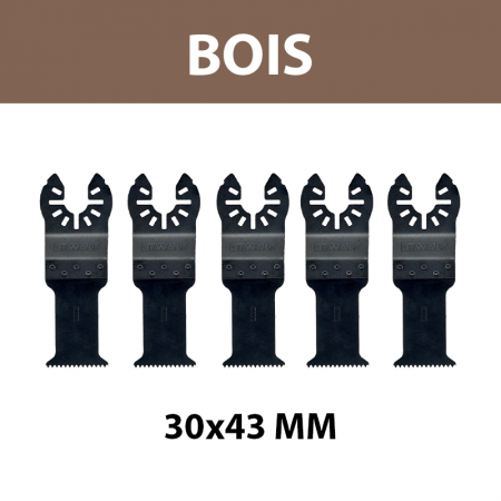 Lot de 5 lames 30x43 mm pour multi-cutter coupe rapide Bois DEWALT