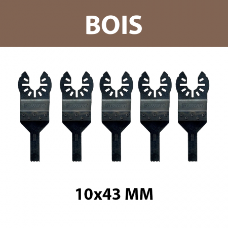 Lot de 5 lames 10x43 mm pour multi-cutter Bois DEWALT