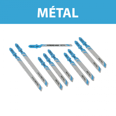 Coffret de 10 lames de scie sauteuse métal DEWALT