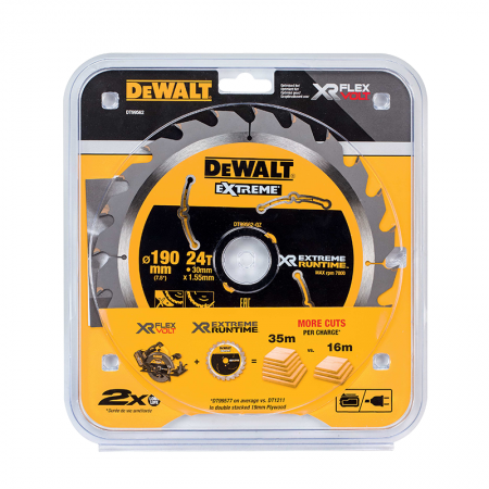 Lame de scie circulaire XR Runtime Multi-matériaux Ø190 mm DEWALT