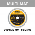 Lame de scie circulaire XR Runtime Multi-matériaux Ø190 mm DEWALT