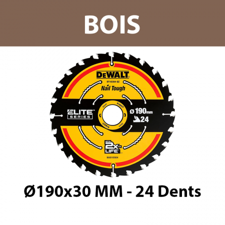 Lame de scie circulaire Elite Bois Ø190 mm DEWALT