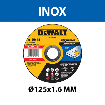 Disque à tronçonner Inox Ø 125 mm DEWALT
