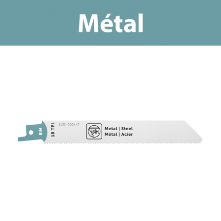 Lame de scie sabre pour métal BIM 130 T18 MS FEIN