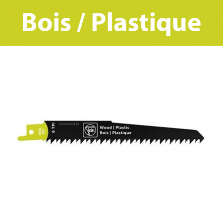 Lame de scie sabre pour bois et plastique HCS 130 T6 WP FEIN