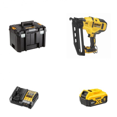 Cloueur de finition 18 Ga 18V DCN680NT-XJ + 1 batterie 18V 5 Ah + 1 chargeur DCB1104-QW DEWALT
