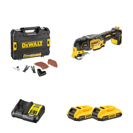 Multicutter Outil multifonction DCS355NT-XJ + 2 batteries 18V 2 Ah + chargeur DCB112-QW DEWALT