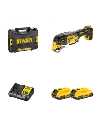 Outil Multifonction DCS356NT-XJ + 2 batteries 18V 2 Ah + chargeur DCB112-QW DEWALT