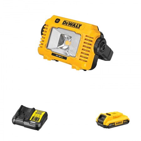 Projecteur de chantier DCL077 + 1 batterie 18V 2 Ah + 1 chargeur DCB112-QW DEWALT