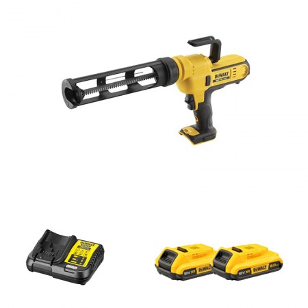 Pistolet à mastic 18V DCE560 + 2 batteries 18V 2 Ah + 1 Chargeur DCB112-QW DEWALT