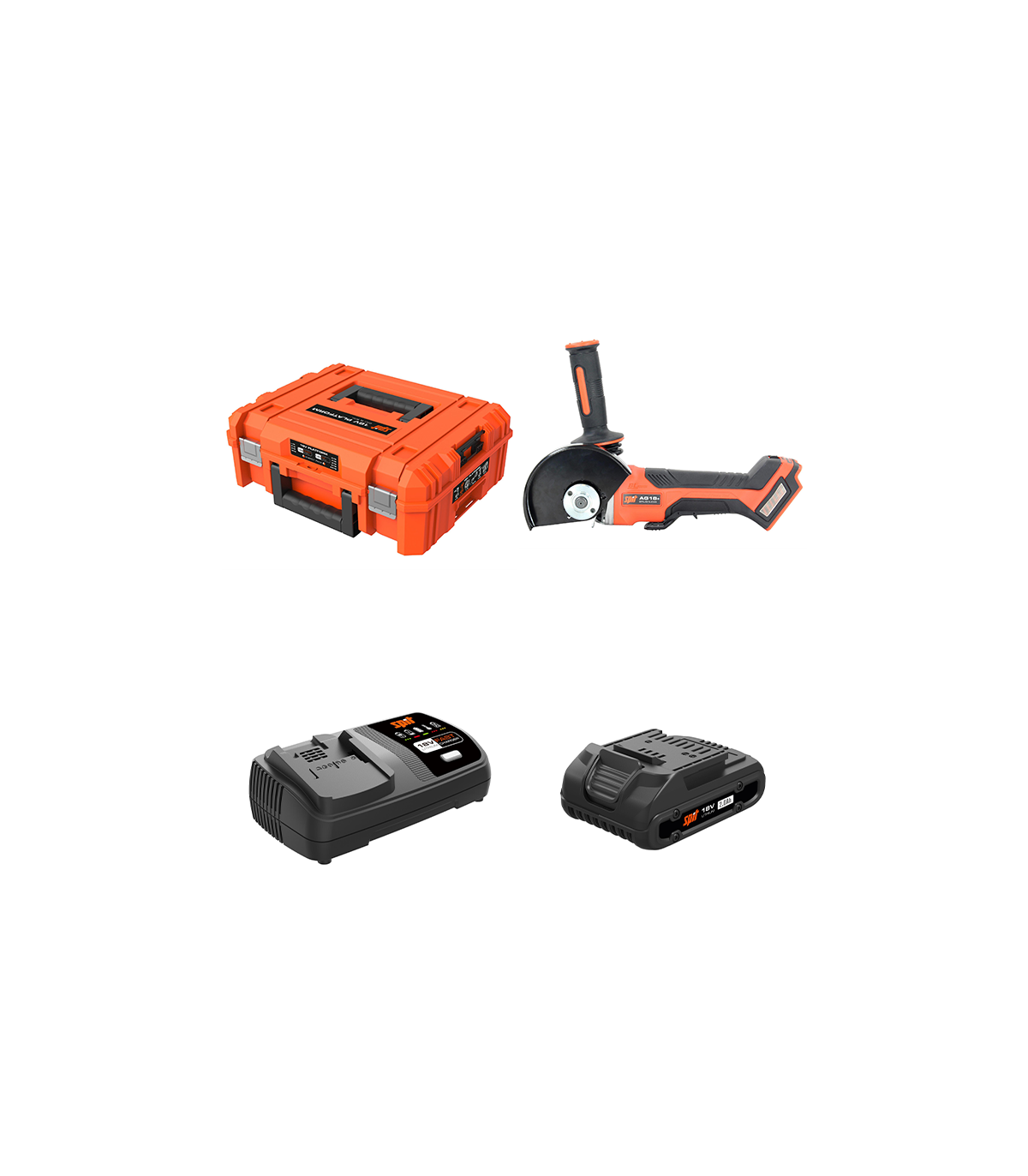 Meuleuse d'angle Ø125 AG18+ 18V + 1 batterie 18V 2 Ah + chargeur rapide SPIT