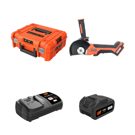 Meuleuse d'angle Ø125 AG18+ 18V + 1 batterie 18V 5 Ah + chargeur rapide SPIT