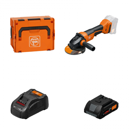 Meuleuse Ø125 mm CCG 18-125-10 PD AS + 1 batterie ProCore 18V 4 Ah AS + 1 chargeur GAL 1880 CV AS FEIN