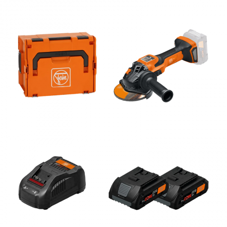 Meuleuse Ø125 mm CCG 18-125-15 AS + 2 batteries ProCore 18V 4 Ah AS + 1 chargeur GAL 1880 CV AS FEIN