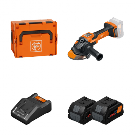 Meuleuse Ø125 mm CCG 18-125-15 AS + 2 batteries ProCore 18V 8 Ah AS + 1 chargeur GAL 18V-160 CV AS FEIN