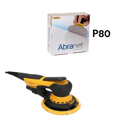 Ponceuse excentrique Ø125/150 mm DEROS II 5650CV + 50 Abranet Ø150mm P80 MIRKA