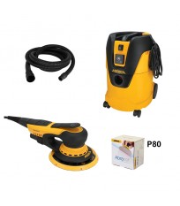 Pack ponceuse excentrique DEROS II 5650CV + Aspirateur 1025L + Abranet MIRKA