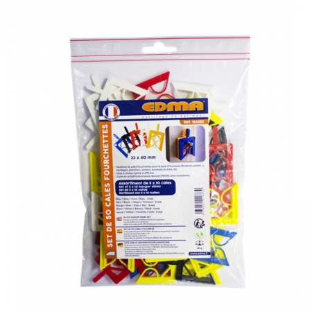 Assortiment de 50 cales fourchette 33x40 mm EDMA