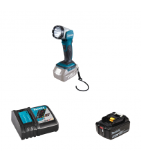 Lampe torche 14,4/18 V DEBDML802 + 1 batterie 18V 5 Ah + 1 chargeur rapide DC18RC MAKITA
