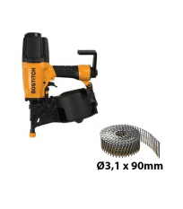 Pack Bardage Cloueur à rouleaux N75C-2-E + 2700 pointes Ø3,1x90mm INOX BOSTITCH