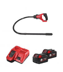 Aiguille vibrante 18V M18 1,2m + 2 batteries 18V 5 Ah + chargeur M12-18FC MILWAUKEE