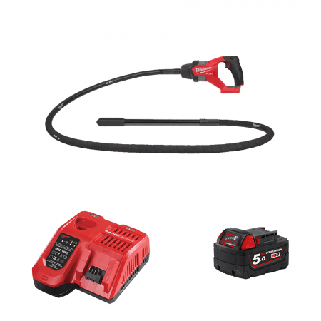 Aiguille vibrante 18V M18 FCVN24-0 + 1 batterie 18V 5 Ah + chargeur M12-18FC MILWAUKEE