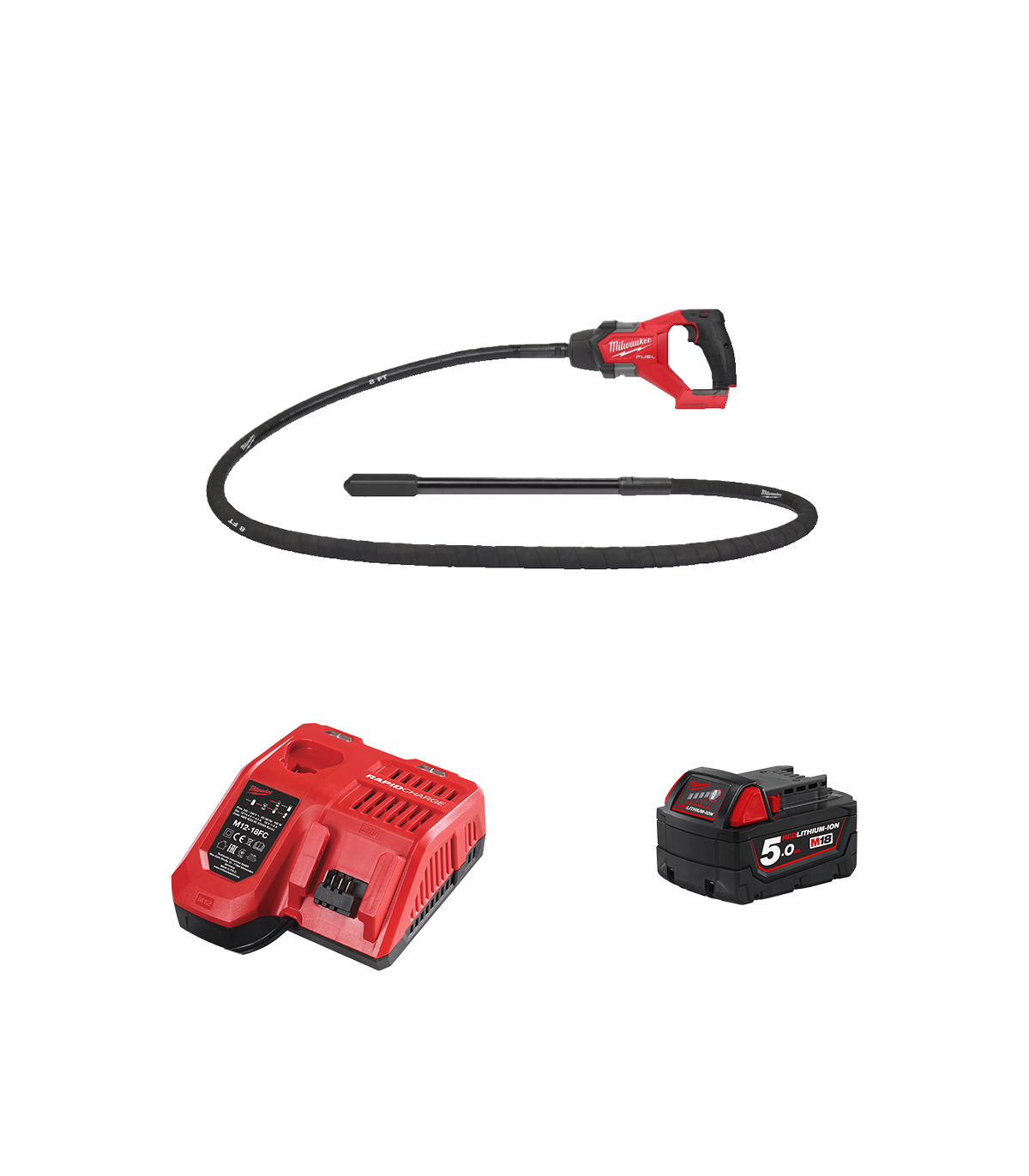 Aiguille vibrante 18V M18 FCVN24-0 + 1 batterie 18V 5 Ah + chargeur M12-18FC MILWAUKEE