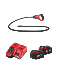 Aiguille vibrante 18V M18 FCVN24-0 + 2 batteries 18V 5 Ah + chargeur M12-18FC MILWAUKEE