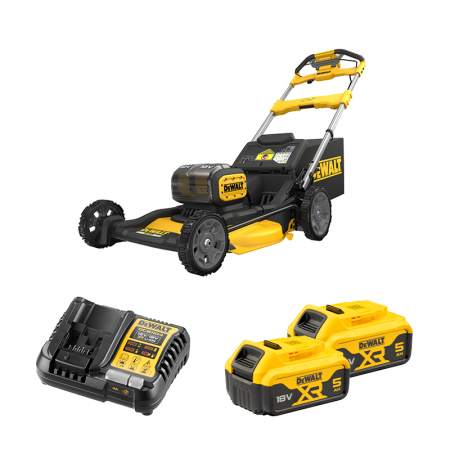 Tondeuse 2 x 18V DCMWSP156N-XJ + 2 batteries 18V 5 Ah + 1 chargeur DCB1104-QW  DEWALT