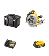 Scie circulaire 18V Ø184 mm DCS570NT-XJ + 1 batterie 18V 5 Ah + 1 chargeur DCB1104-QW DEWALT