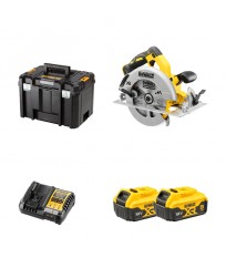 Scie circulaire 18V Ø184mm DCS570NT-XJ + 2 batteries 18V 5 Ah + 1 chargeur DCB1104-QW DEWALT