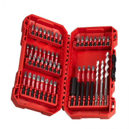 Coffret de 44 embouts de vissage Shockwave + 1 porte-embouts + 3 mèches MILWAUKEE