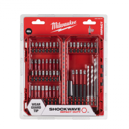 Coffret de 44 embouts de vissage Shockwave + 1 porte-embouts + 3 mèches MILWAUKEE