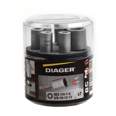 Coffret 7 douilles magnétique standard DIAGER