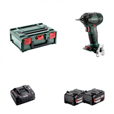 Visseuse à chocs 18V SSD 18 LTX 200 BL + 2 batteries 18V 5,2 Ah + 1 chargeur ASC 145 METABO