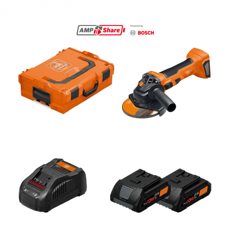 Meuleuse Ø125 mm CCG 18-125-7 AS + 2 batteries ProCORE 18V 4 Ah AS + 1 chargeur GAL 1880 CV AS FEIN