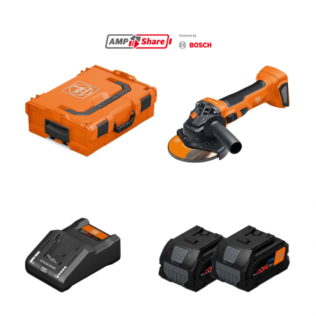 Meuleuse Ø125 mm CCG 18-125-7 AS + 2 batteries ProCORE 18V 8 Ah AS + 1 chargeur GAL 18V-160 CV AS FEIN