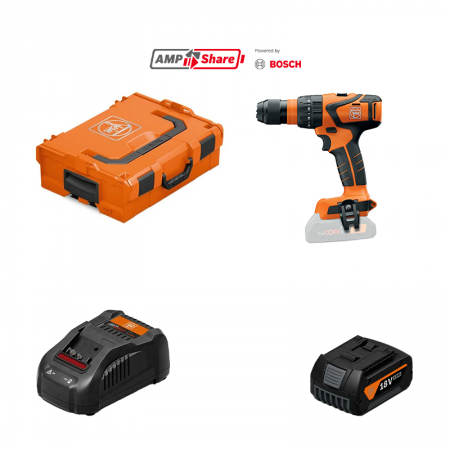 Perceuse-visseuse à percussion ASB 18 Q AS + 1 batterie GBA 18V 4 Ah AS + 1 chargeur GAL 1880 CV AS FEIN