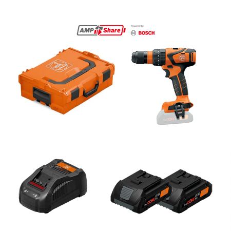 Perceuse-visseuse à percussion ASB 18 Q AS + 2 batteries ProCORE 18V 4 Ah AS + 1 chargeur GAL 1880 CV AS FEIN