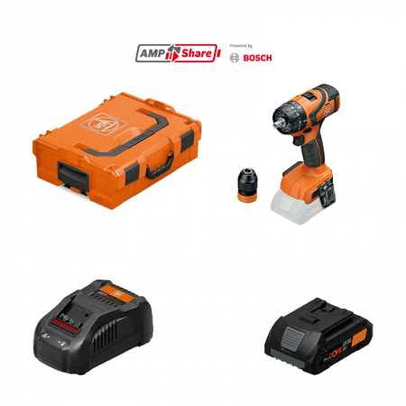 Perceuse-visseuse ABS 18 Q AS + 1 batterie ProCORE 18V 4 Ah AS + 1 chargeur GAL 1880 CV AS FEIN