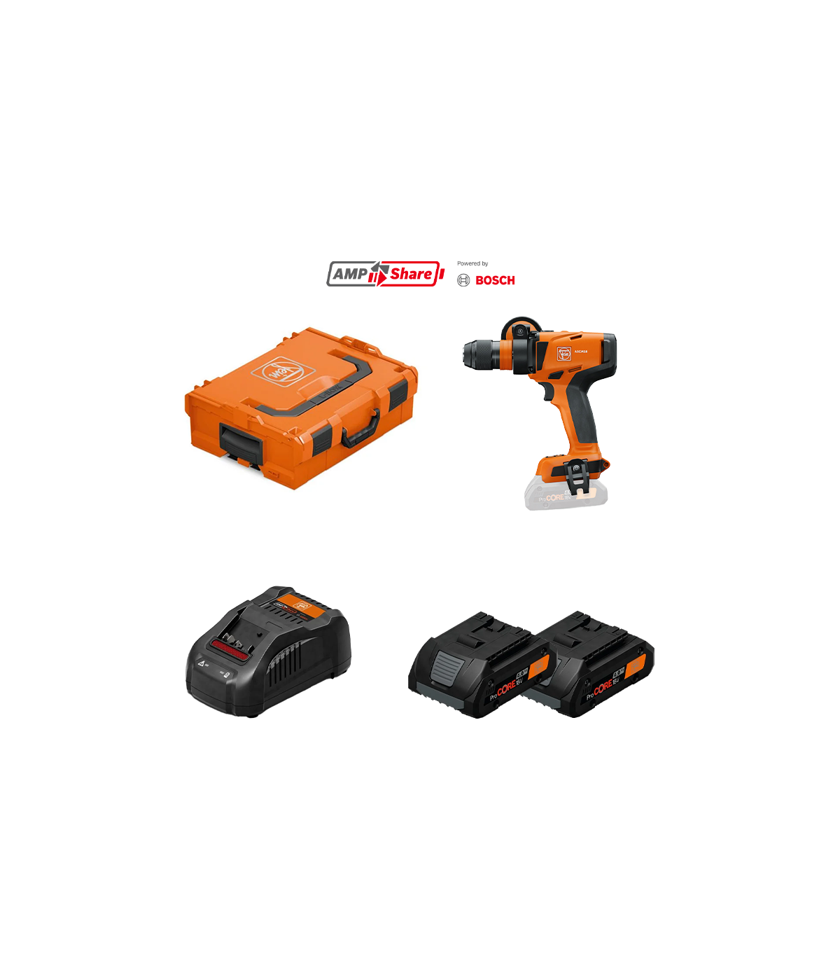 Perceuse-visseuse ASCM 18-4 QM AS + 2 batteries ProCORE 18V 4 Ah AS + 1 chargeur GAL 1880 CV AS FEIN