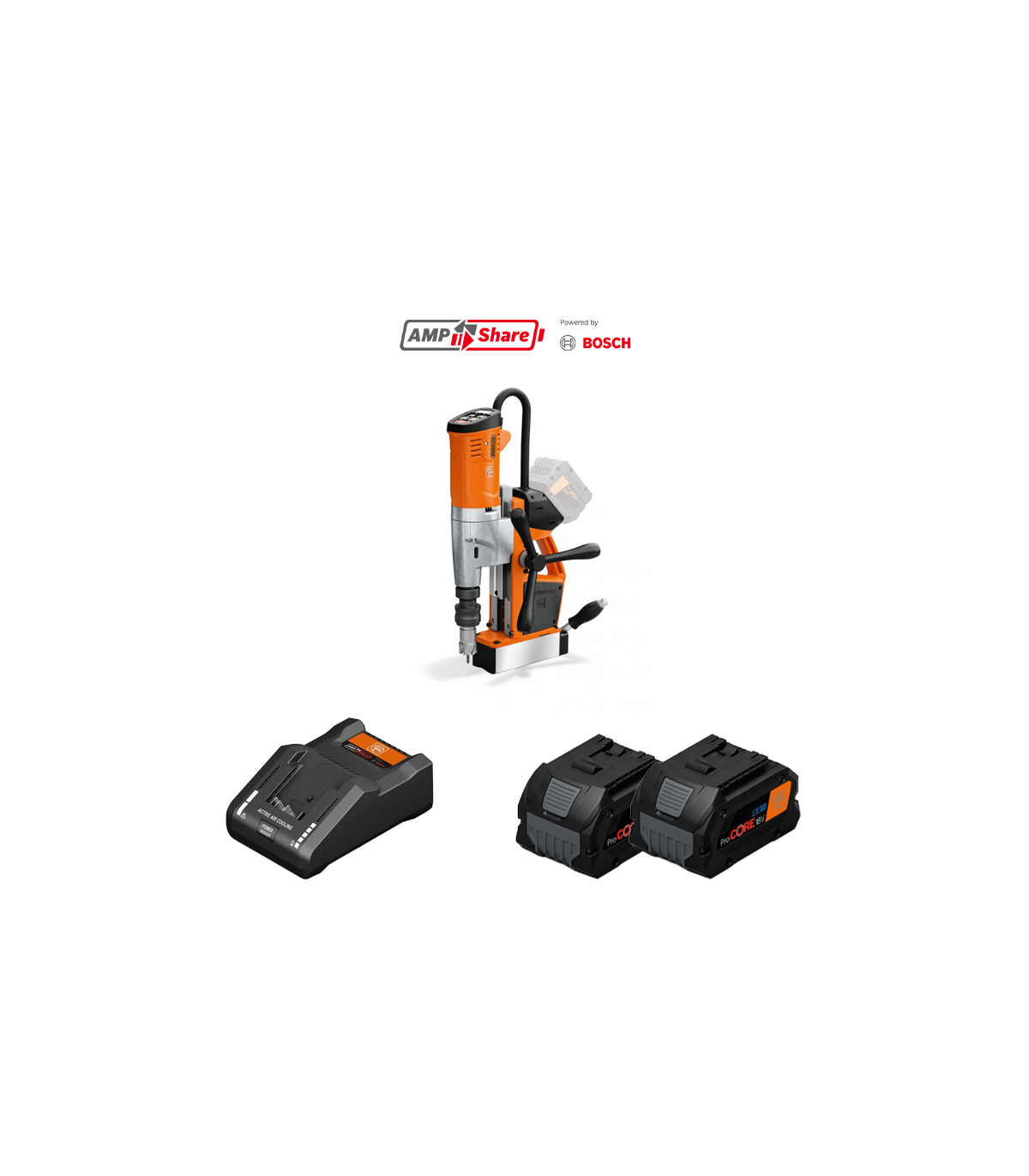 Unité de perçage AKBU 35 PMQW AS + 2 batteries ProCORE 18V 8 Ah AS + 1 chargeur GAL 18V-160 CV AS FEIN