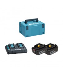 Pack 2 batteries BL1850B 18V 5 Ah + chargeur double DC18RD MAKITA