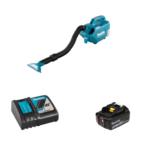 Aspirateur souffleur 18V DCL184Z + 1 batterie BL1850B 18V 5 Ah + 1 chargeur rapide DC18RC MAKITA