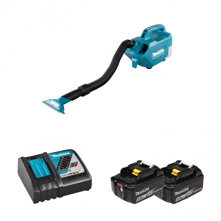 Aspirateur souffleur 18V DCL184Z  + 2 batteries BL1850B 18V 5 Ah + 1 chargeur rapide DC18RC MAKITA