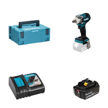 Boulonneuse 1/2" 18V DTW301ZJ + 1 batterie BL1850B 18V 5 Ah + 1 chargeur rapide DC18RC MAKITA