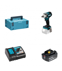 Boulonneuse 1/2" 18V DTW301ZJ + 1 batterie BL1860B 18V 6 Ah + 1 chargeur rapide DC18RC MAKITA