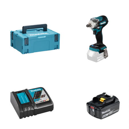 Boulonneuse 1/2" 18V DTW301ZJ + 1 batterie BL1860B 18V 6 Ah + 1 chargeur rapide DC18RC MAKITA