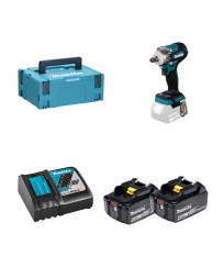 Boulonneuse 1/2" 18V DTW301ZJ + 2 batteries BL1860B 18V 6 Ah + 1 chargeur rapide DC18RC MAKITA